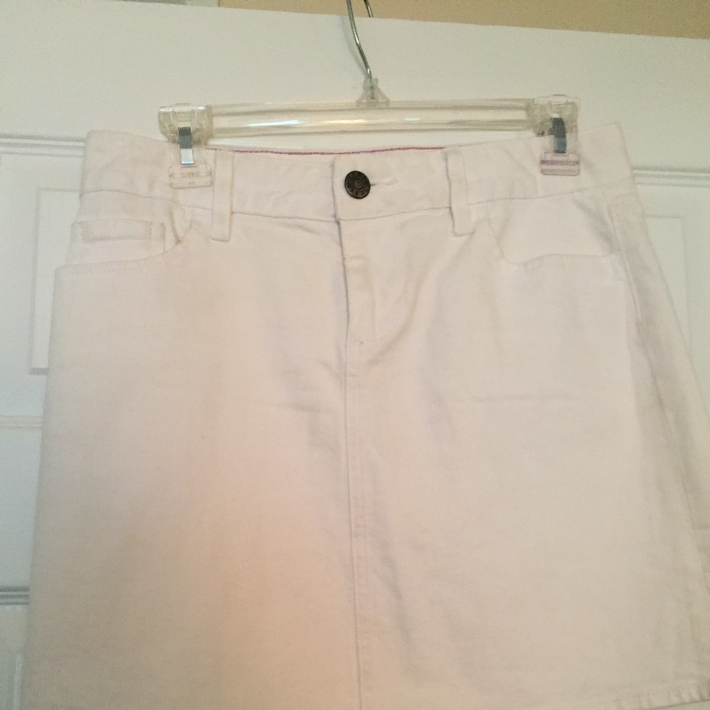 White jean skirt